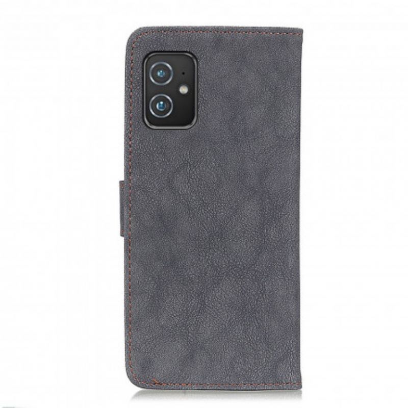 Capa Flip Para Asus Zenfone 8 Khazneh Retrô Split Couro Sintético