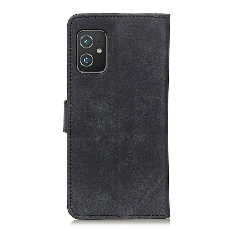 Capa Folio Para Asus Zenfone 8 Efeito Couro Vintage Fosco Khazneh