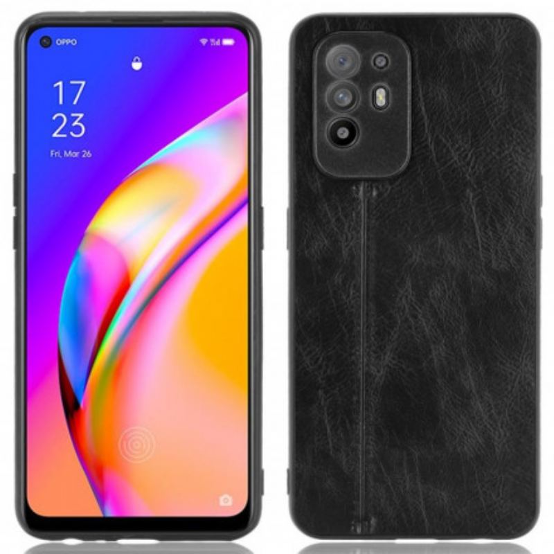 Capa De Celular Para Oppo A94 5G Efeito Couro Couture