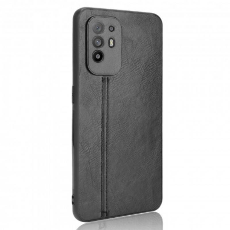 Capa De Celular Para Oppo A94 5G Efeito Couro Couture