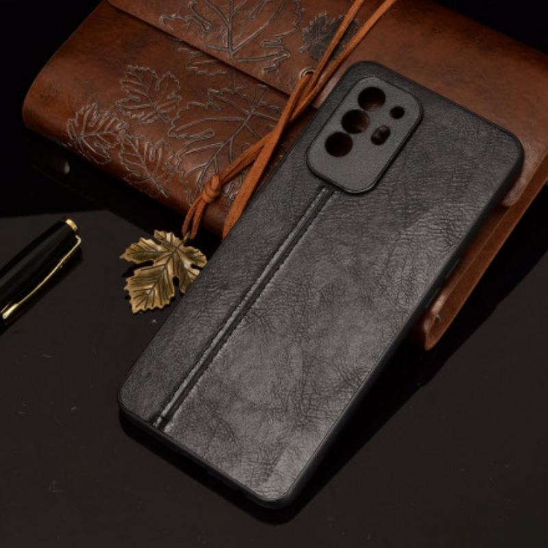 Capa De Celular Para Oppo A94 5G Efeito Couro Couture