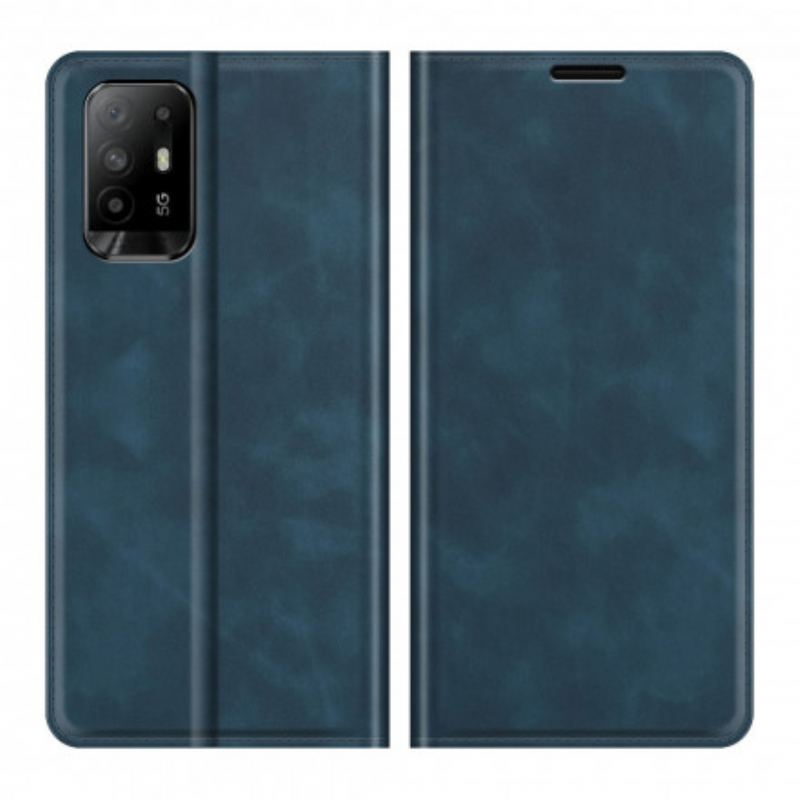 Capa De Celular Para Oppo A94 5G Flip Efeito Couro Macio