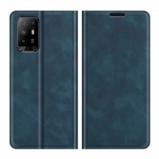 Capa De Celular Para Oppo A94 5G Flip Efeito Couro Macio