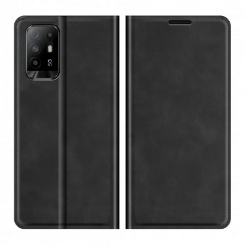 Capa De Celular Para Oppo A94 5G Flip Efeito Couro Macio