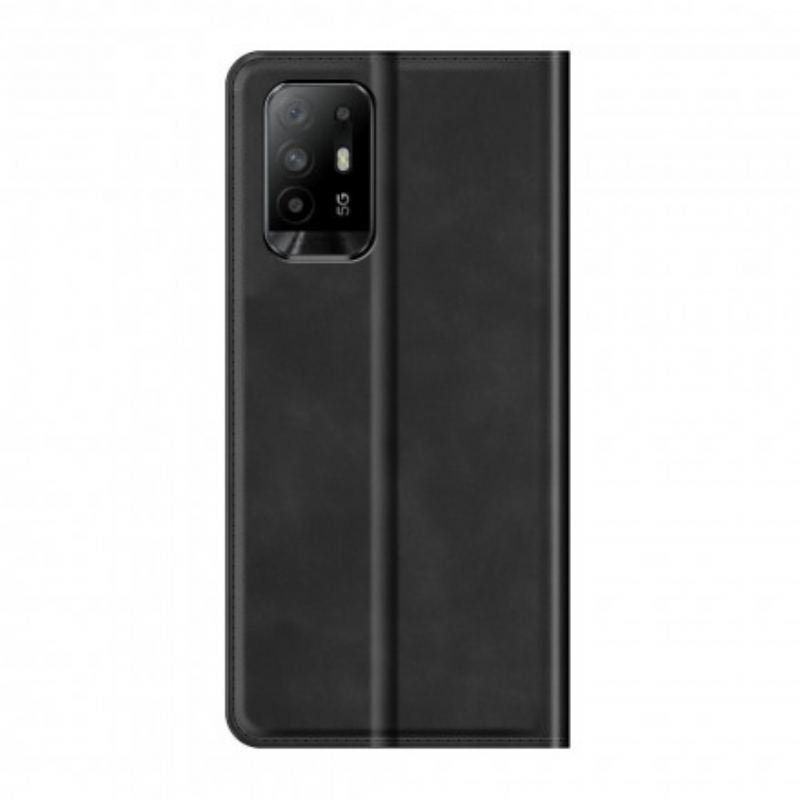 Capa De Celular Para Oppo A94 5G Flip Efeito Couro Macio