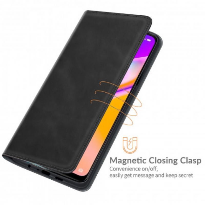 Capa De Celular Para Oppo A94 5G Flip Efeito Couro Macio