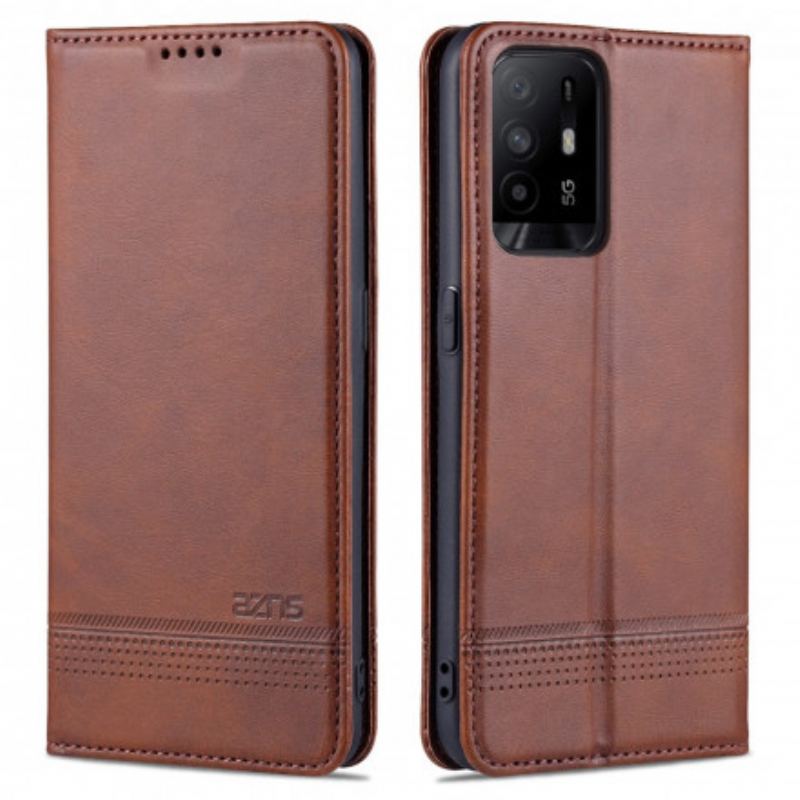 Capa De Celular Para Oppo A94 5G Flip Estilo De Couro Azns