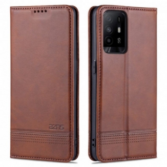 Capa De Celular Para Oppo A94 5G Flip Estilo De Couro Azns