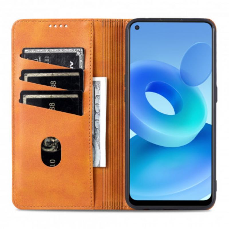 Capa De Celular Para Oppo A94 5G Flip Estilo De Couro Azns