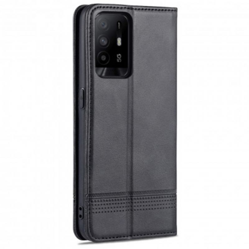 Capa De Celular Para Oppo A94 5G Flip Estilo De Couro Azns