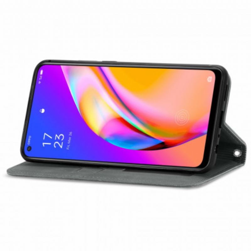 Capa De Celular Para Oppo A94 5G Flip Toque De Pele