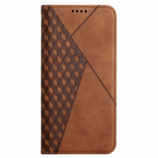 Capa De Celular Para Oppo A94 5G Flip Toque De Pele Estilo Cúbico