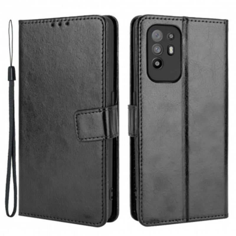 Capa De Couro Para Oppo A94 5G Couro Falso Chamativo