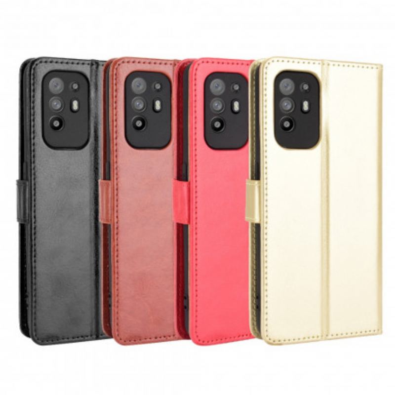 Capa De Couro Para Oppo A94 5G Couro Falso Chamativo