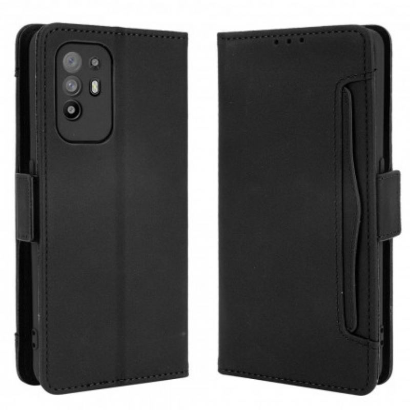 Capa De Couro Para Oppo A94 5G Multi-card Premier Class