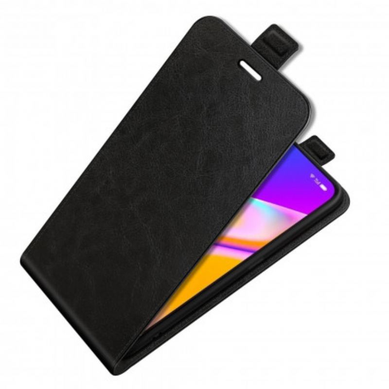 Capa Em Pele Para Oppo A94 5G Flip Aba Vertical Efeito Couro