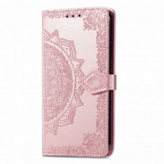 Capa Em Pele Para Oppo A94 5G Mandala Idade Média