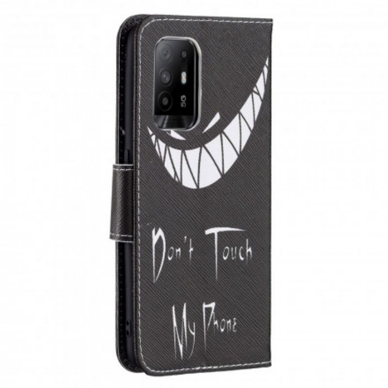 Capa Em Pele Para Oppo A94 5G Telefone Do Diabo