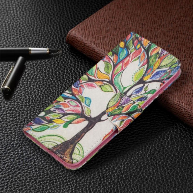 Capa Flip Para Oppo A94 5G Árvore Colorida