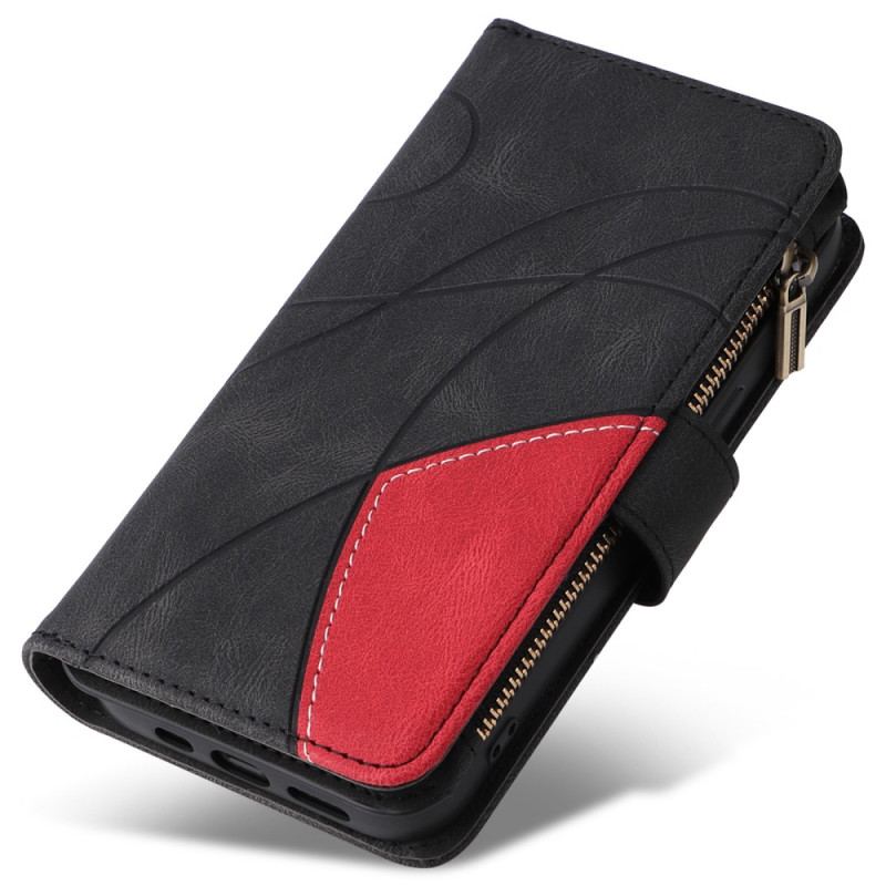 Capa Flip Para Oppo A94 5G Bolsa Bicolor Com Cordão