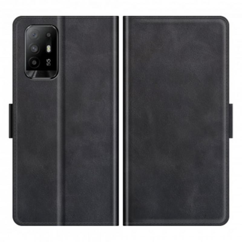 Capa Flip Para Oppo A94 5G De Couro Aba Dupla