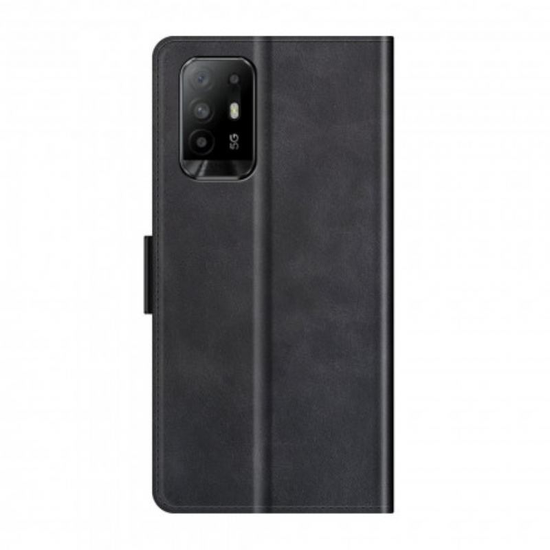 Capa Flip Para Oppo A94 5G De Couro Aba Dupla