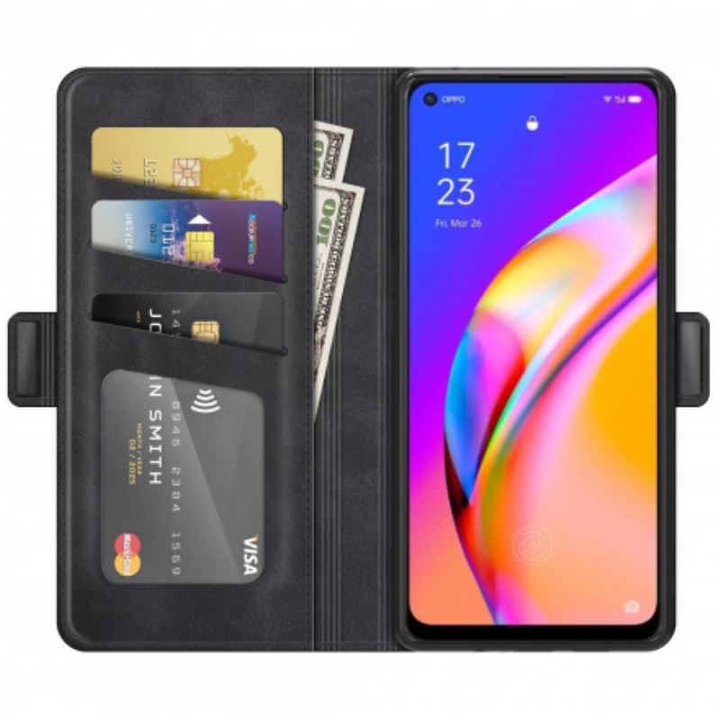 Capa Flip Para Oppo A94 5G De Couro Aba Dupla