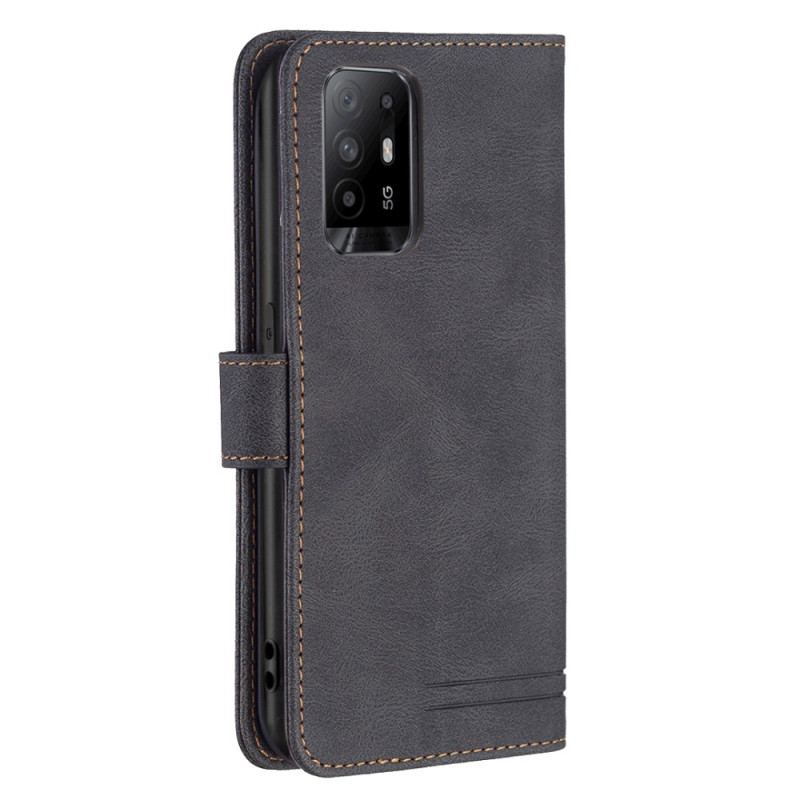 Capa Flip Para Oppo A94 5G Couro Sintético