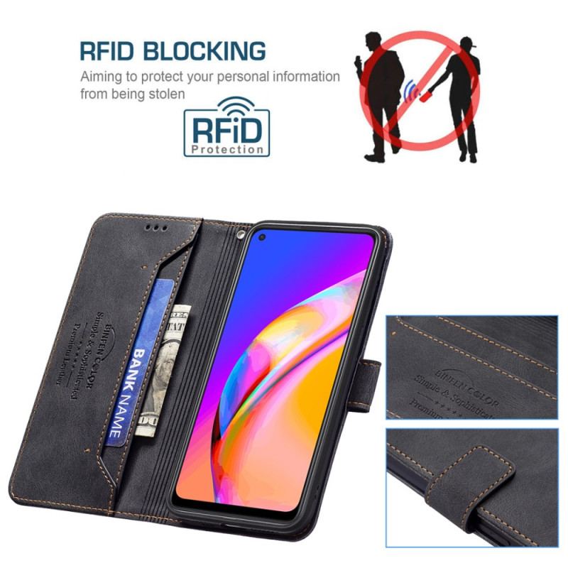 Capa Flip Para Oppo A94 5G Couro Sintético