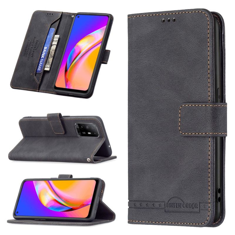 Capa Flip Para Oppo A94 5G Couro Sintético