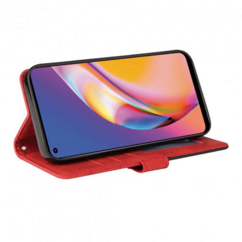 Capa Flip Para Oppo A94 5G Couro Sintético De Assinatura De Dois Tons