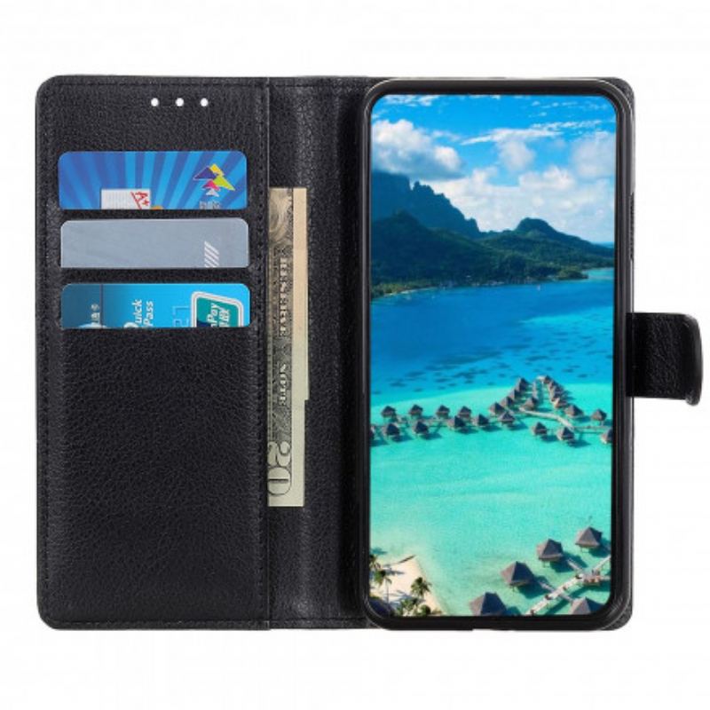 Capa Flip Para Oppo A94 5G Couro Sintético De Lichia