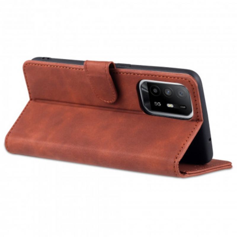 Capa Flip Para Oppo A94 5G Efeito Couro Azns