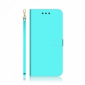 Capa Flip Para Oppo A94 5G Capa De Espelho De Couro Sintético