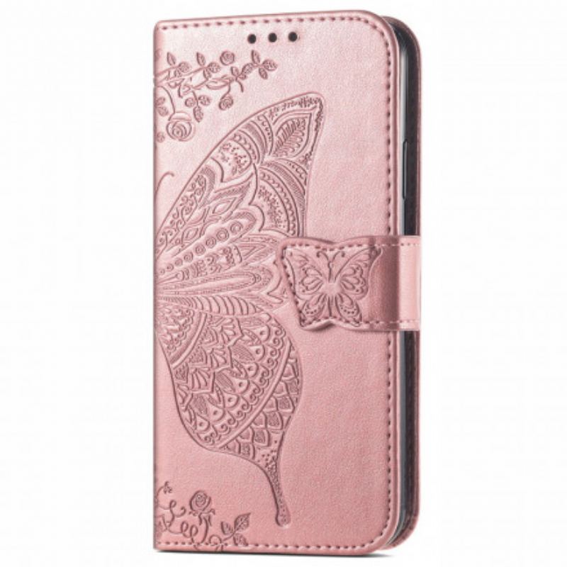 Capa Flip Para Oppo A94 5G Meia Borboleta