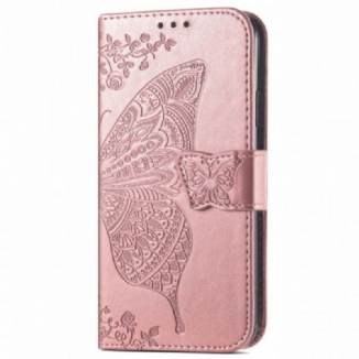 Capa Flip Para Oppo A94 5G Meia Borboleta