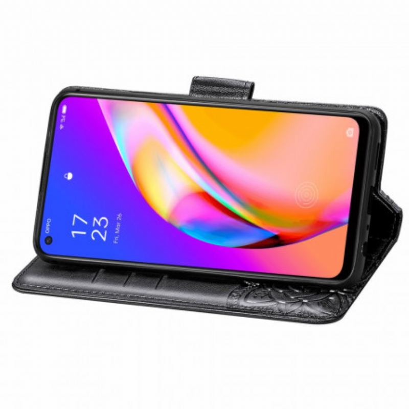 Capa Flip Para Oppo A94 5G Meia Borboleta