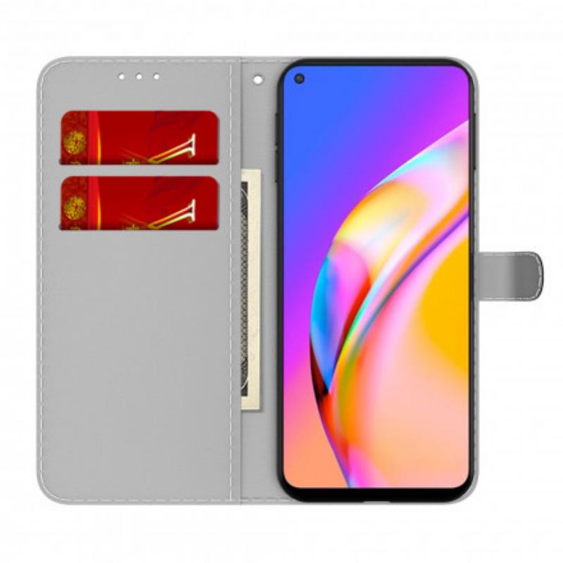 Capa Flip Para Oppo A94 5G Padrão Abstrato