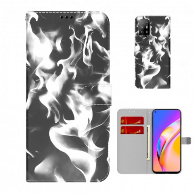 Capa Flip Para Oppo A94 5G Padrão Abstrato