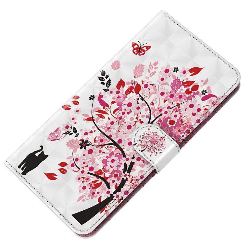 Capa Flip Para Oppo A94 5G Roseira Com Cordão