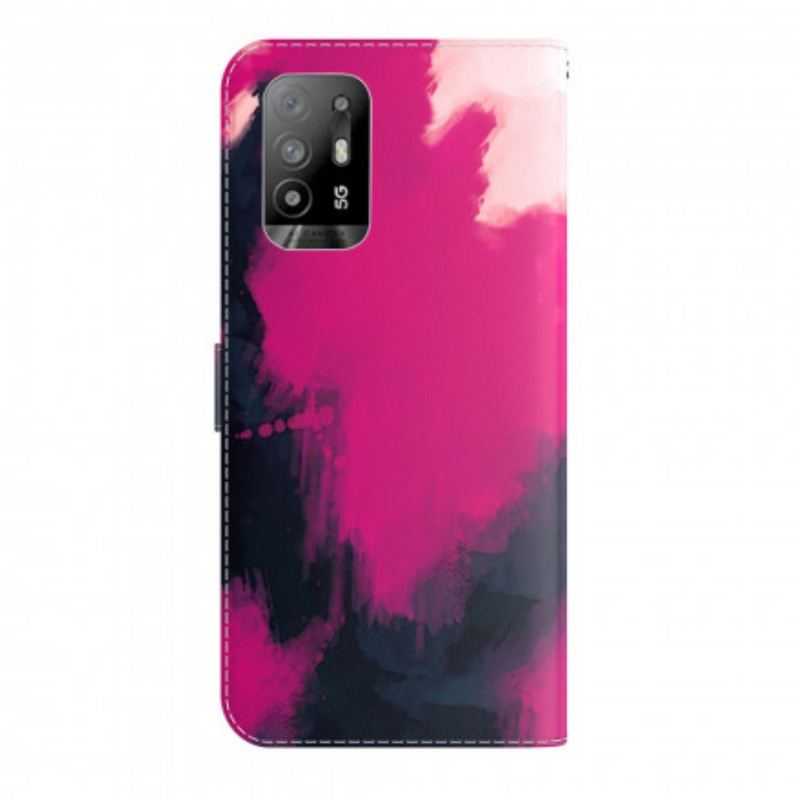 Capa Folio Para Oppo A94 5G Aquarela