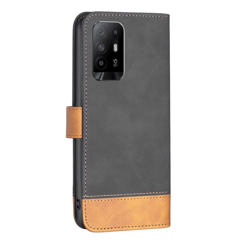 Capa Folio Para Oppo A94 5G Bicolor