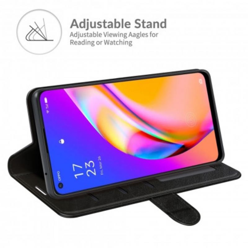 Capa Folio Para Oppo A94 5G Couro Ultra Sintético