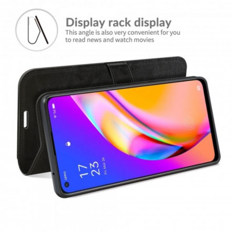 Capa Folio Para Oppo A94 5G Couro Ultra Sintético