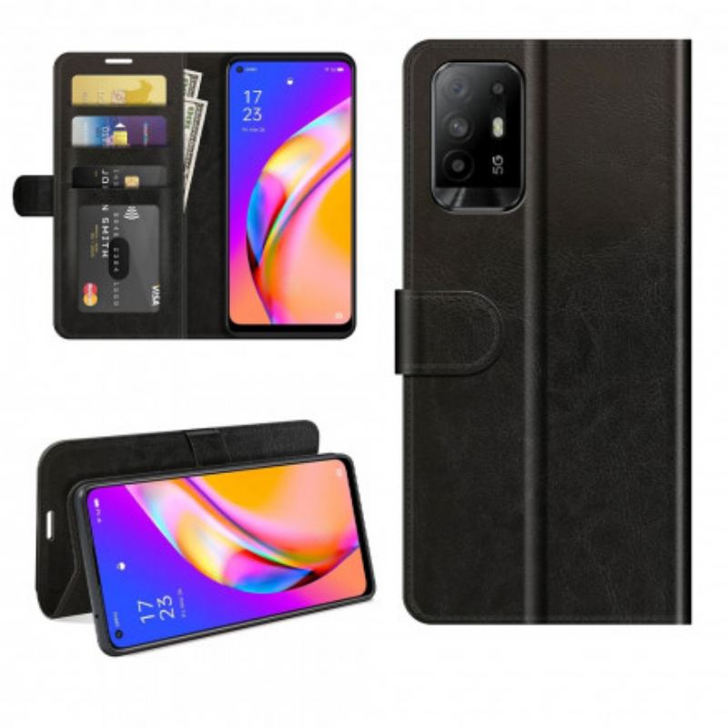 Capa Folio Para Oppo A94 5G Couro Ultra Sintético