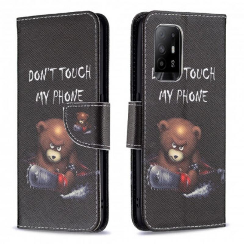 Capa Folio Para Oppo A94 5G Urso Perigoso