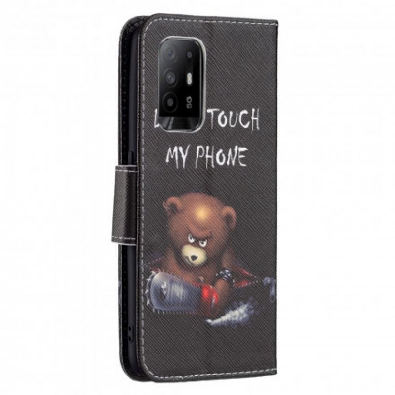 Capa Folio Para Oppo A94 5G Urso Perigoso