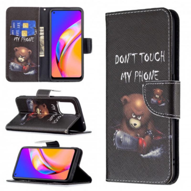 Capa Folio Para Oppo A94 5G Urso Perigoso