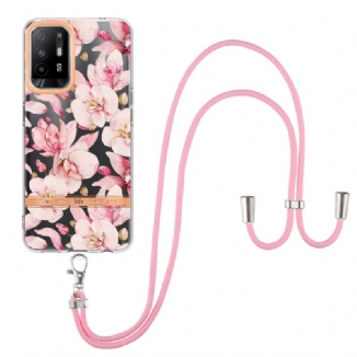 Capa Para Oppo A94 5G De celular Com Cordão De Flor