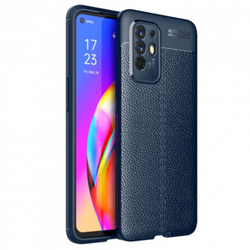 Capa Para Oppo A94 5G Litchi Efeito Couro